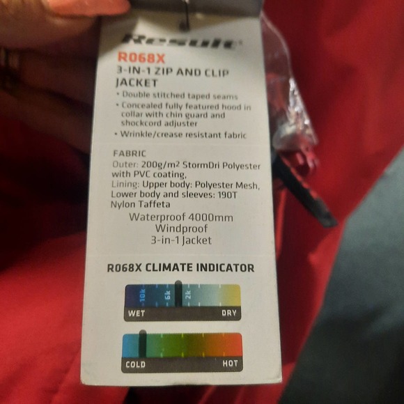NWT Result StormDri performance outerwear 3 in 1  jacket Red R068X XL - Picture 11 of 13